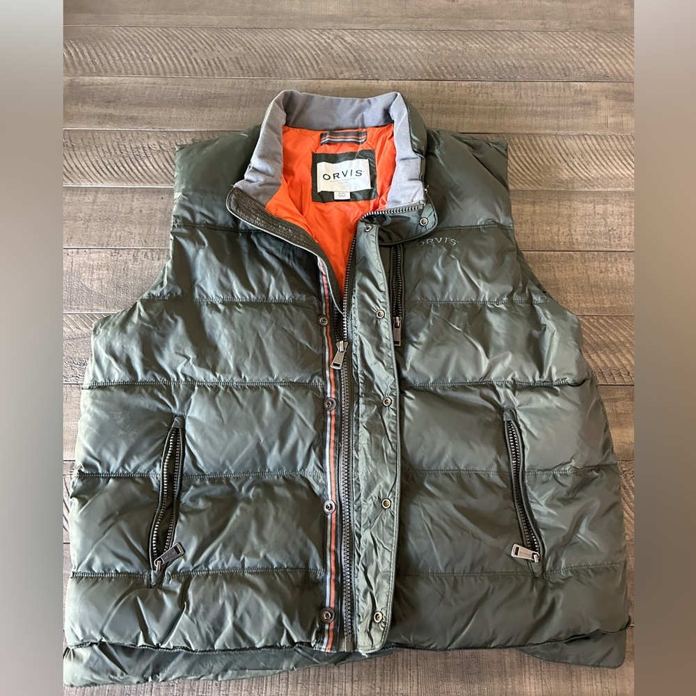 Orvis Green & Orange Bomber Vest
